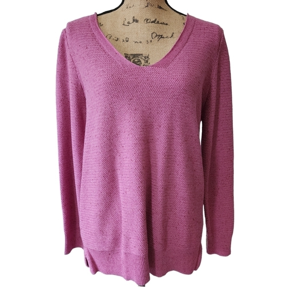 dip Tunic Lilac V-neck Sweater - Small